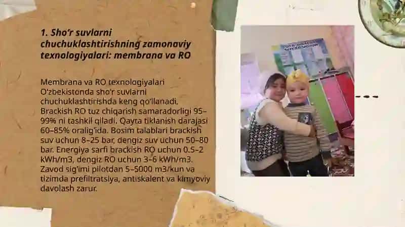 Shoʻr suvlarni chuchuklashtirishning zamonaviy texnologiyalari: membrana va RO 3
