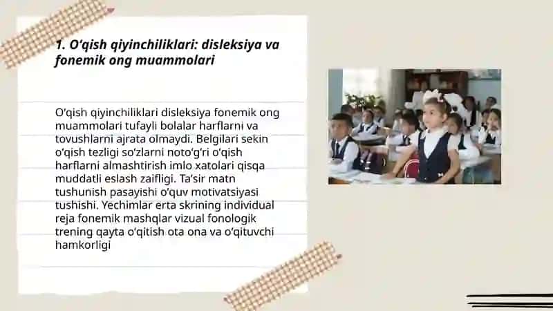 Boshlang'ich maktab o'quvchilarning asosiy akademik ko'nikmalarni o'lashtirishdagi qiyinchiliklari 3