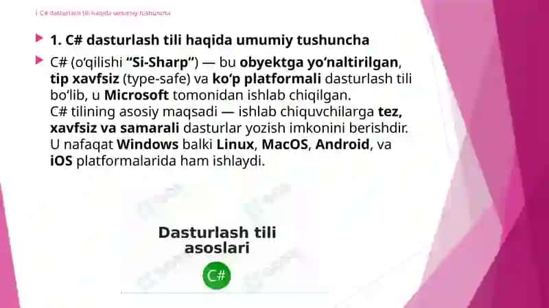 C# Dasturlash tili asoslari 3