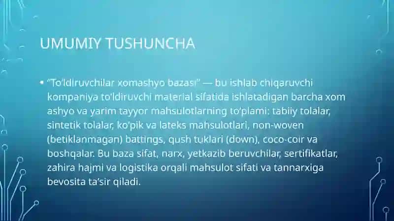 To'ldiruvchilar xomashyo bazasi 3