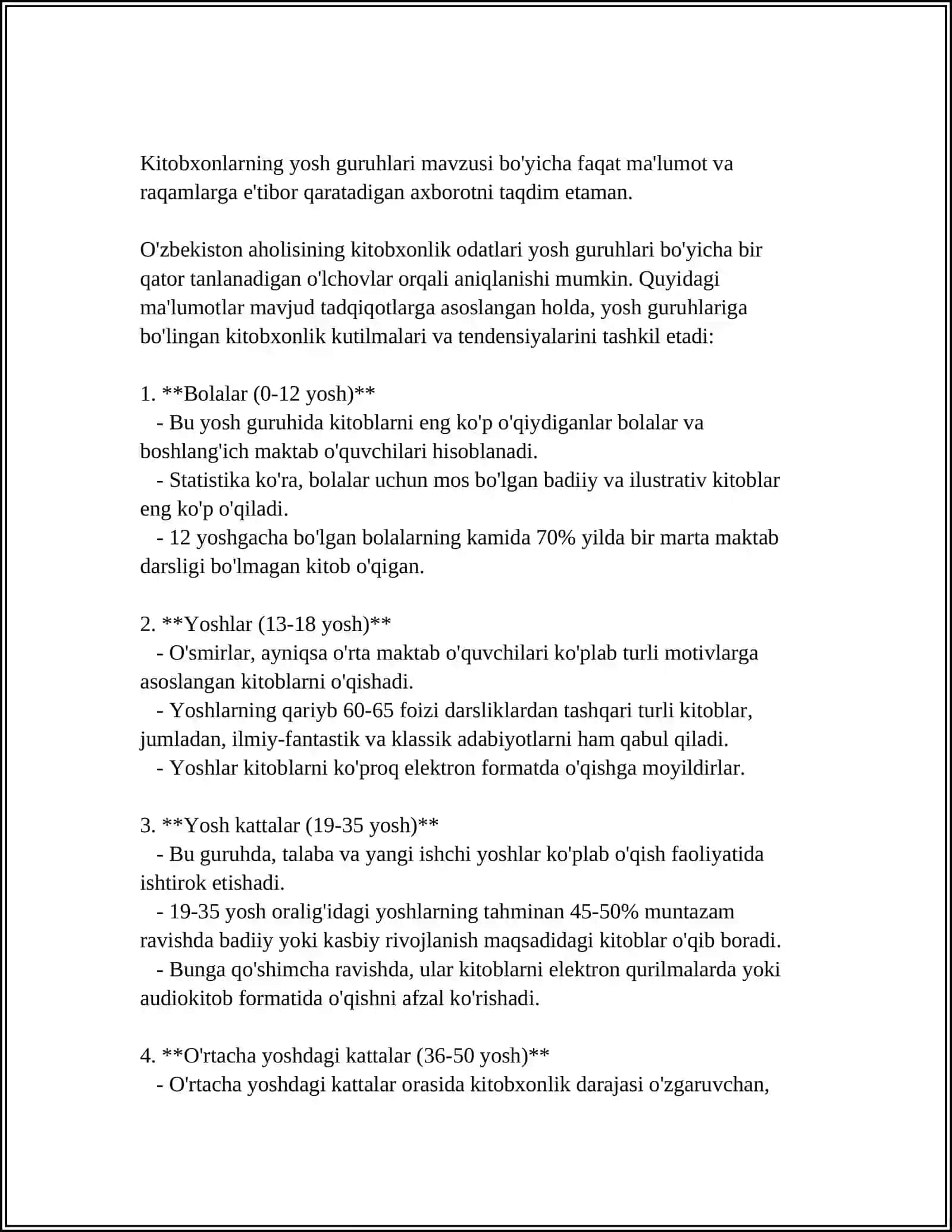 MUSTAQIL ISH Mavzu: KITOBNI ASRANG 3