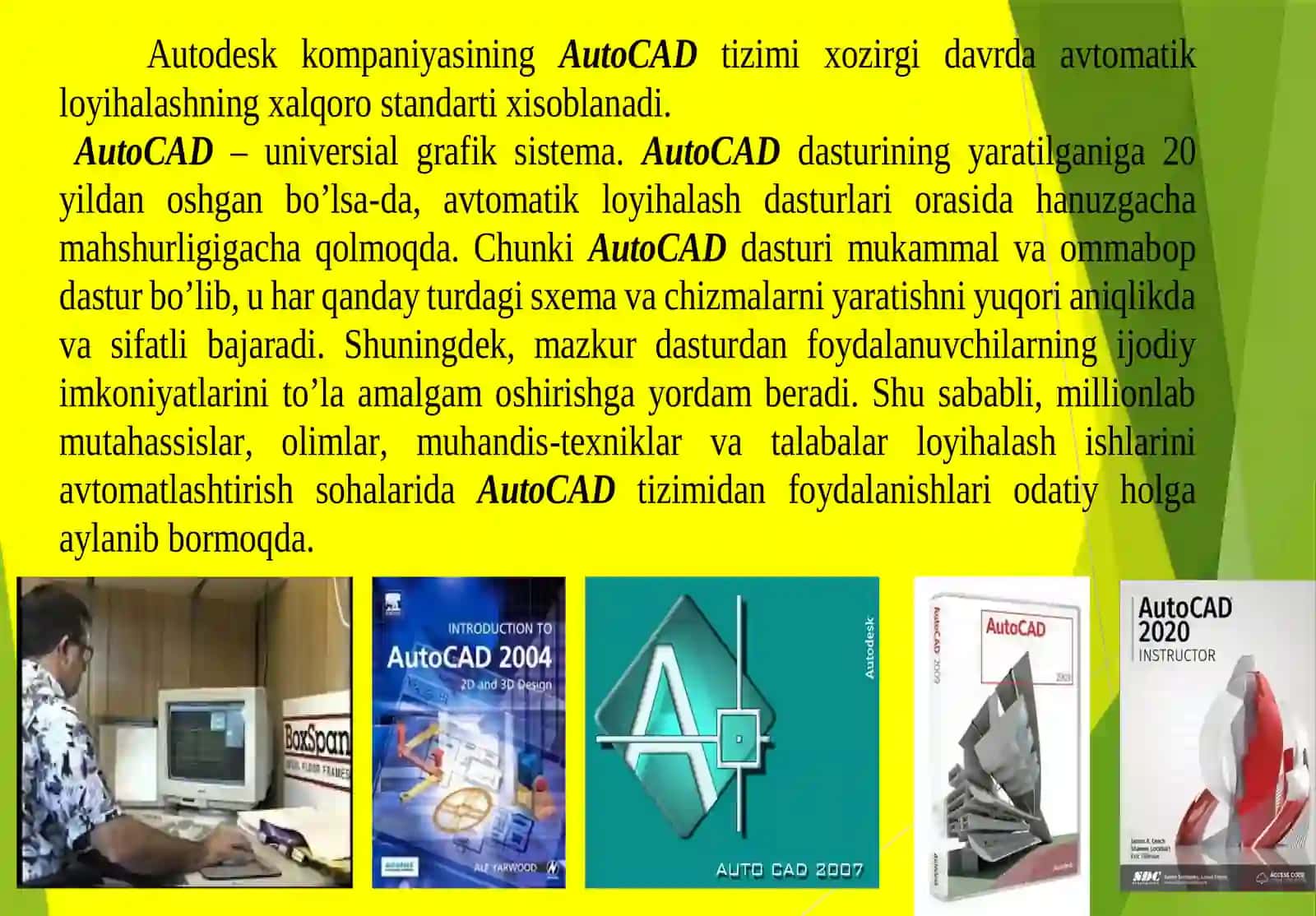 AutoCAD grafik muharririni ishlatishning interfeysi 3