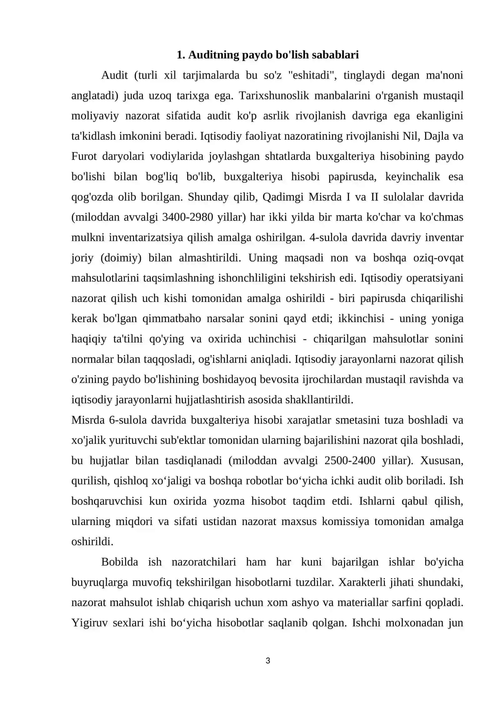 Auditning paydo bo'lish sabablari 3