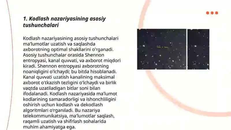 Kodlashning nazariy asoslari. Kodlash va dekodlash 3
