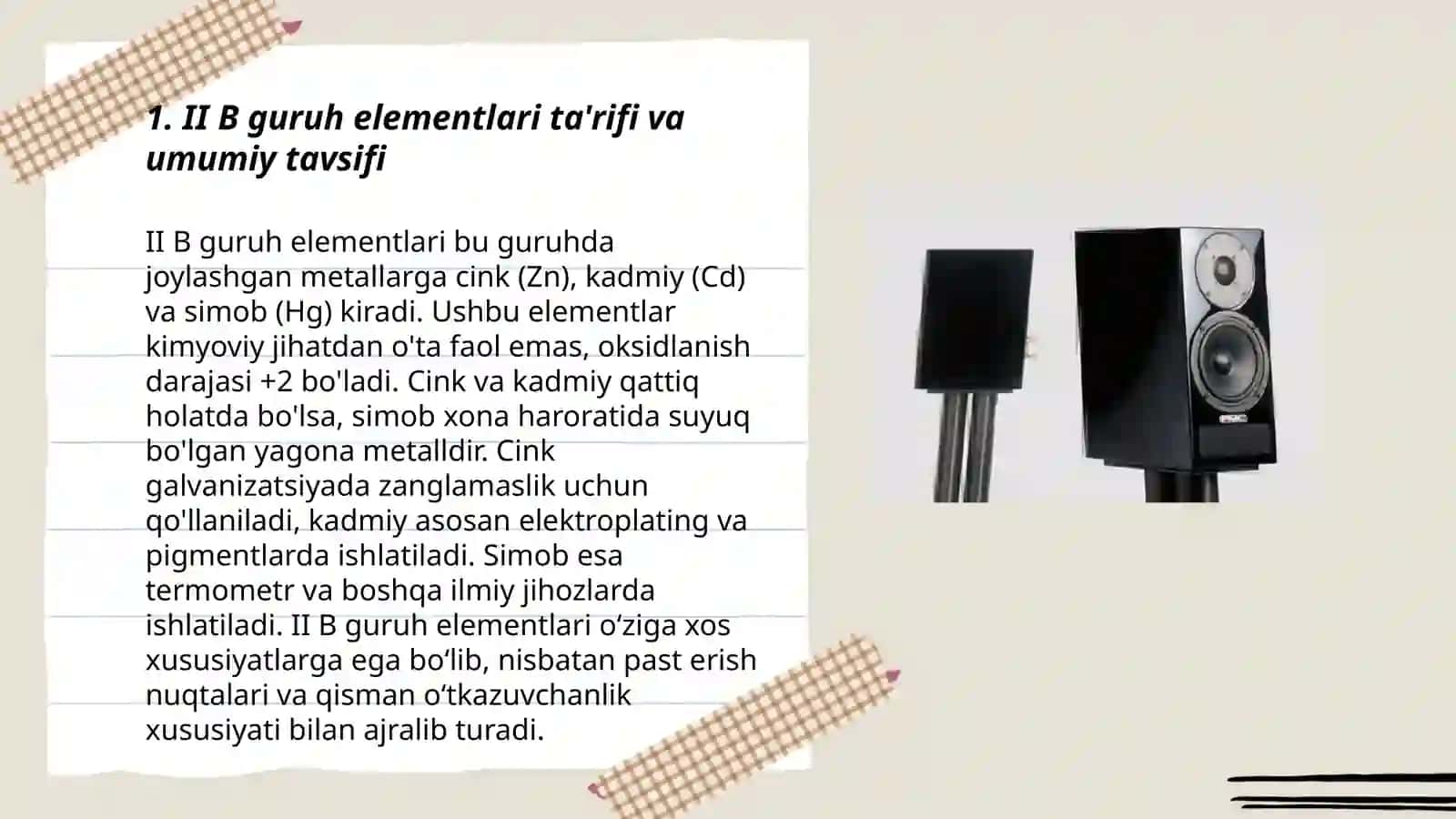 II B guruh elementlari ta'rifi va umumiy tavsifi 3