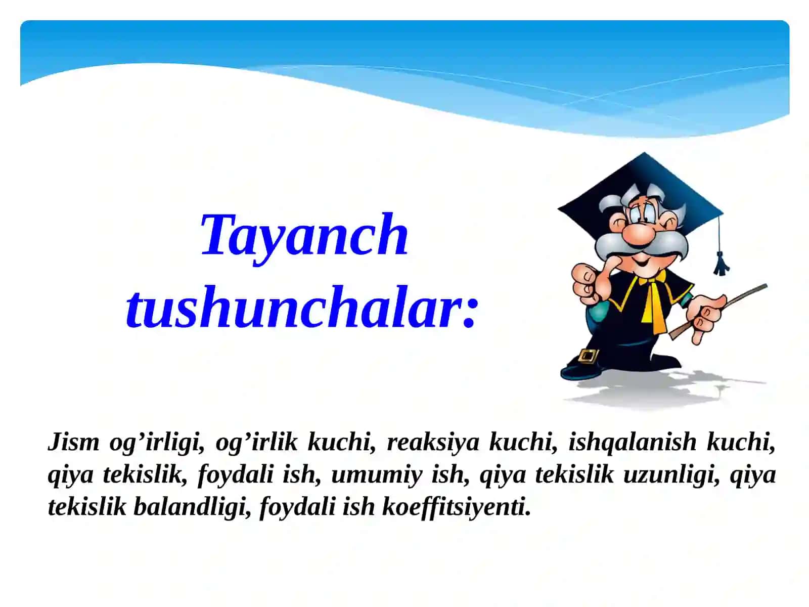 JISMNI QIYA TEKISLIK BO’YLAB KO’CHIRISHDA BAJARILGAN ISH. QIYA TEKISLIKNING FOYDALI ISH KOEFFITSIYENTI 3