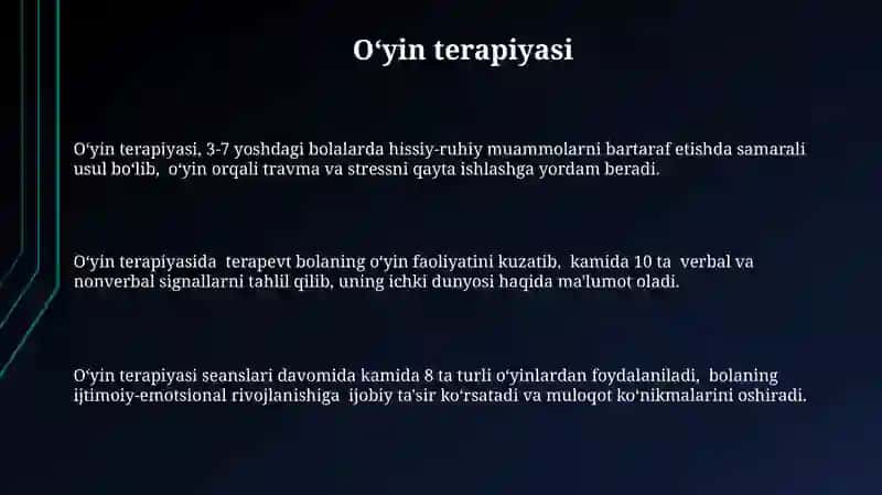 Oʻyin terapiyasi 3