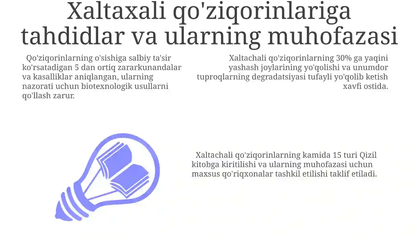 Xaltachali Zambarag'lar Ekologiyasini O'rganish 3