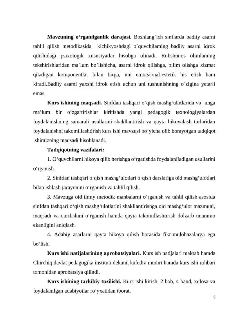 Hikoya o`qitish metodikasi 3