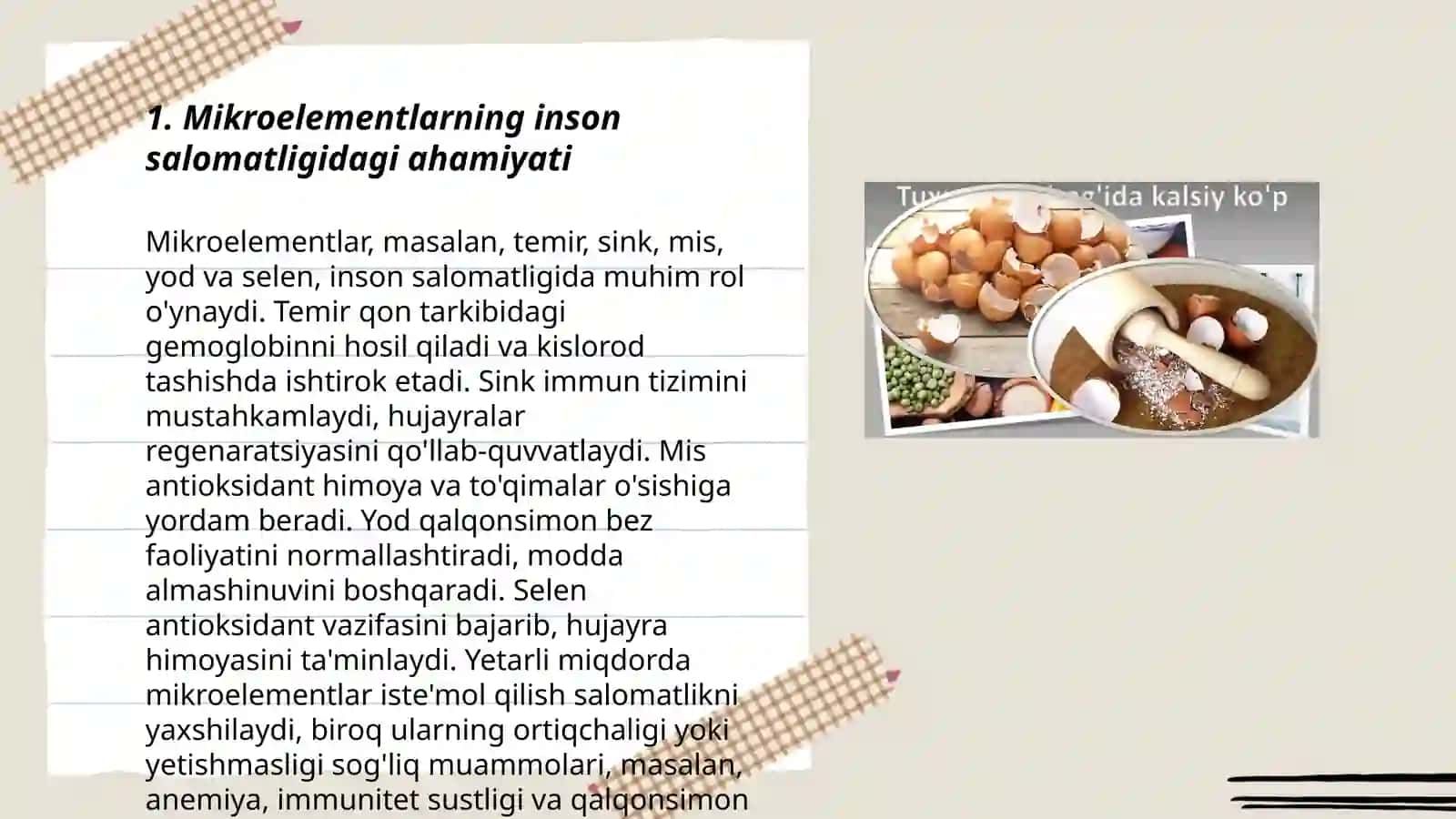 Miroelementozlar. Ftor, kalsiy miqdorlarining oshib ketishi 3