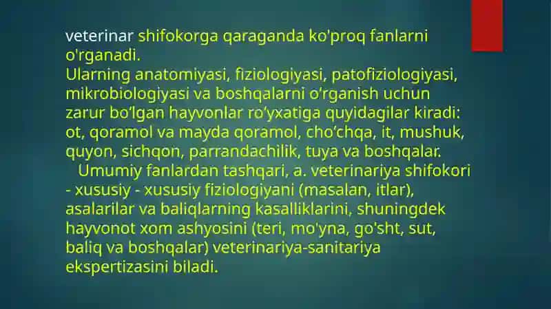 Zooinjener mutaxassisligini olishda yuritiladigan hujjatlar va fanlar bloklari 3