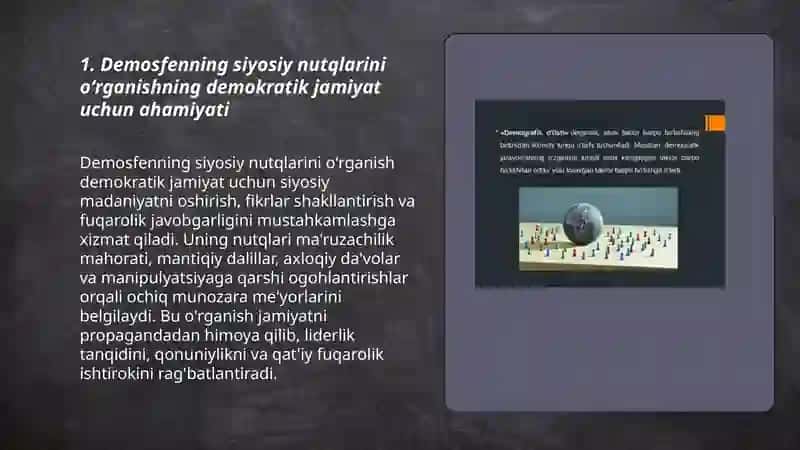 Demosfen notiqlik faoliyatini oʻrganishning ahamiyati 3