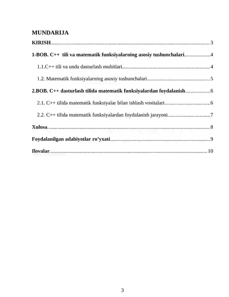 Matematik funksiyalar bilan ishlash 3