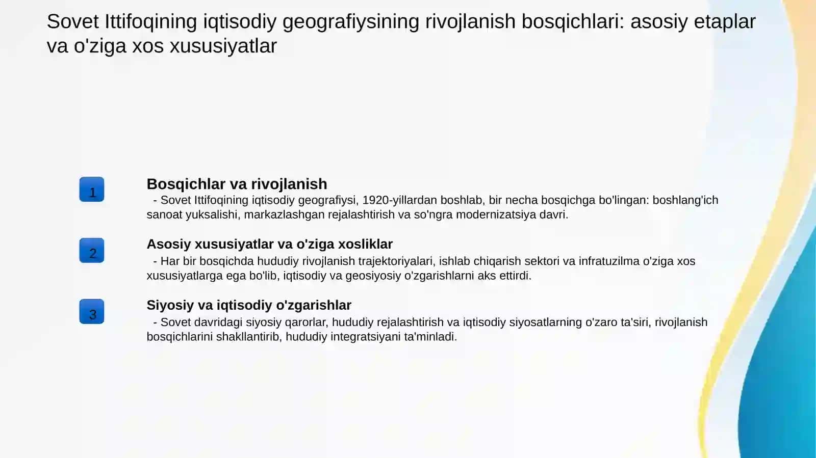 Sovet Ittifoqining iqtisodiy geografiyasining rivojlanishi 3