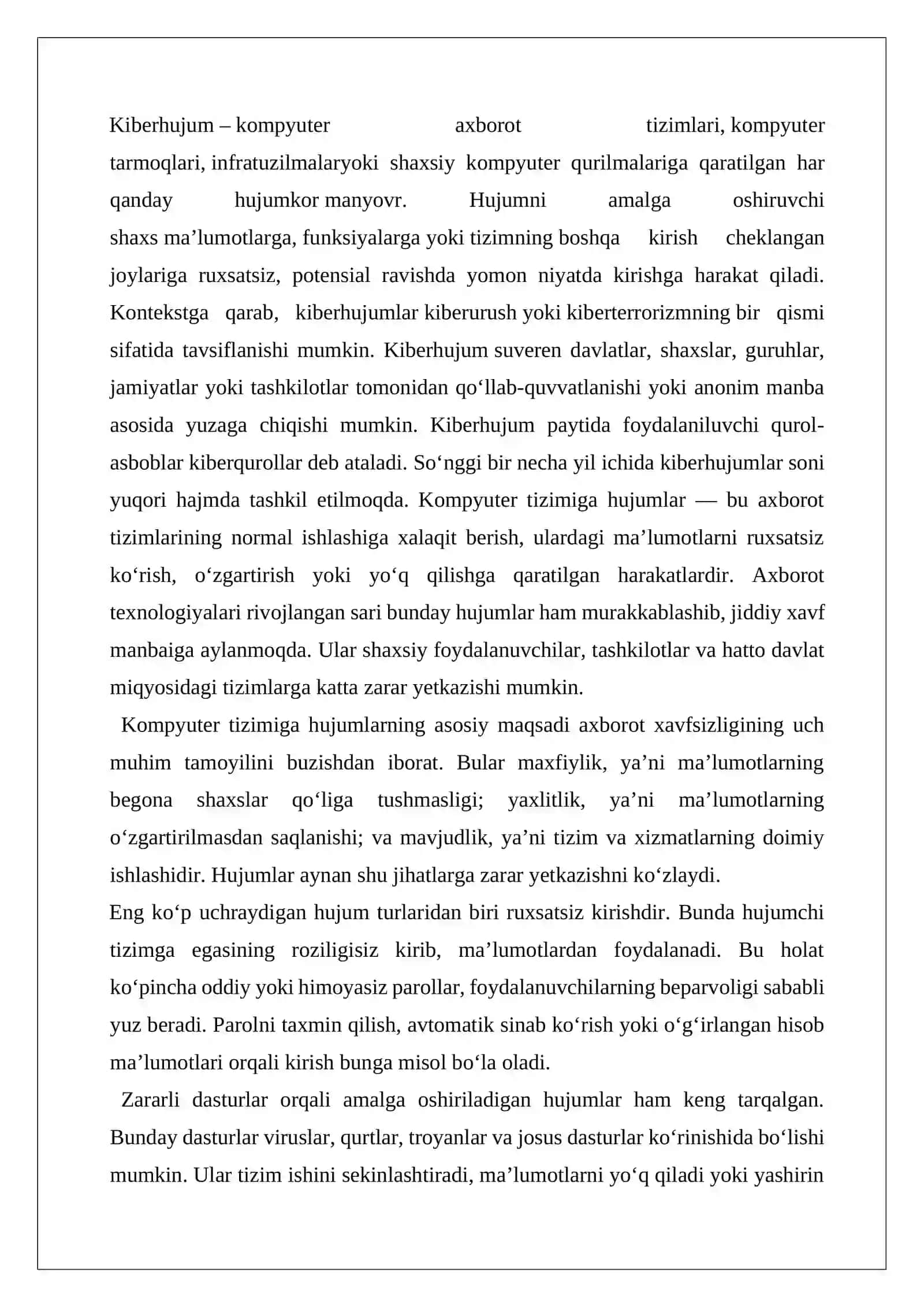 Kompyuter tizimiga dastlabki xakerlik hujumlari va ularga qarshi choralar 3