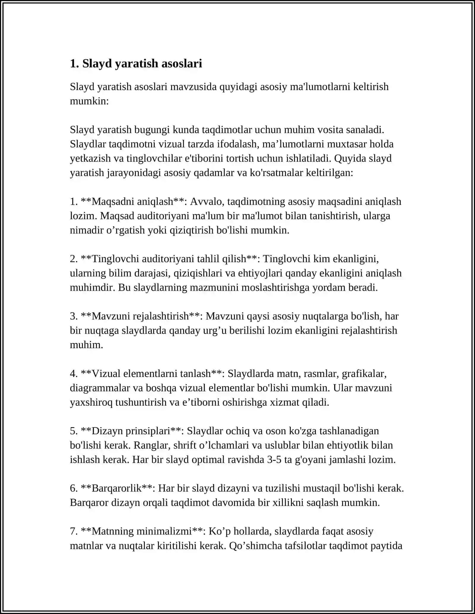 SLAYD USTIDA ISHLASH ANIMATSIYA MASALALARI TASVIR MATN VA HARAKAT UYĞUNLIHINI TAMINLASH 3