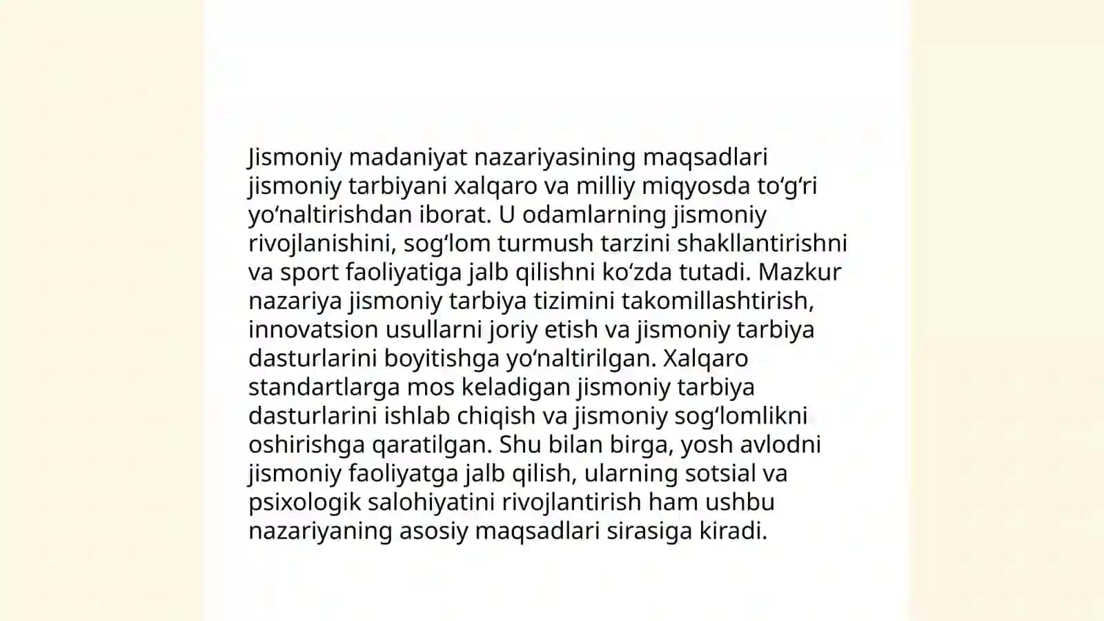 Jismoniy madaniyat nazariyasi va metodikasi fanining vazifalari 3