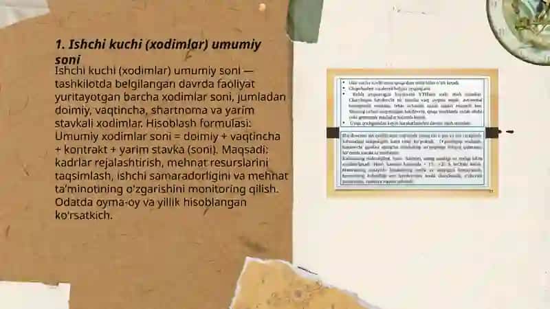 Inson resurslari soni va ularing o'zgarishini tavsiflovchi ko'rsatkichlar 3