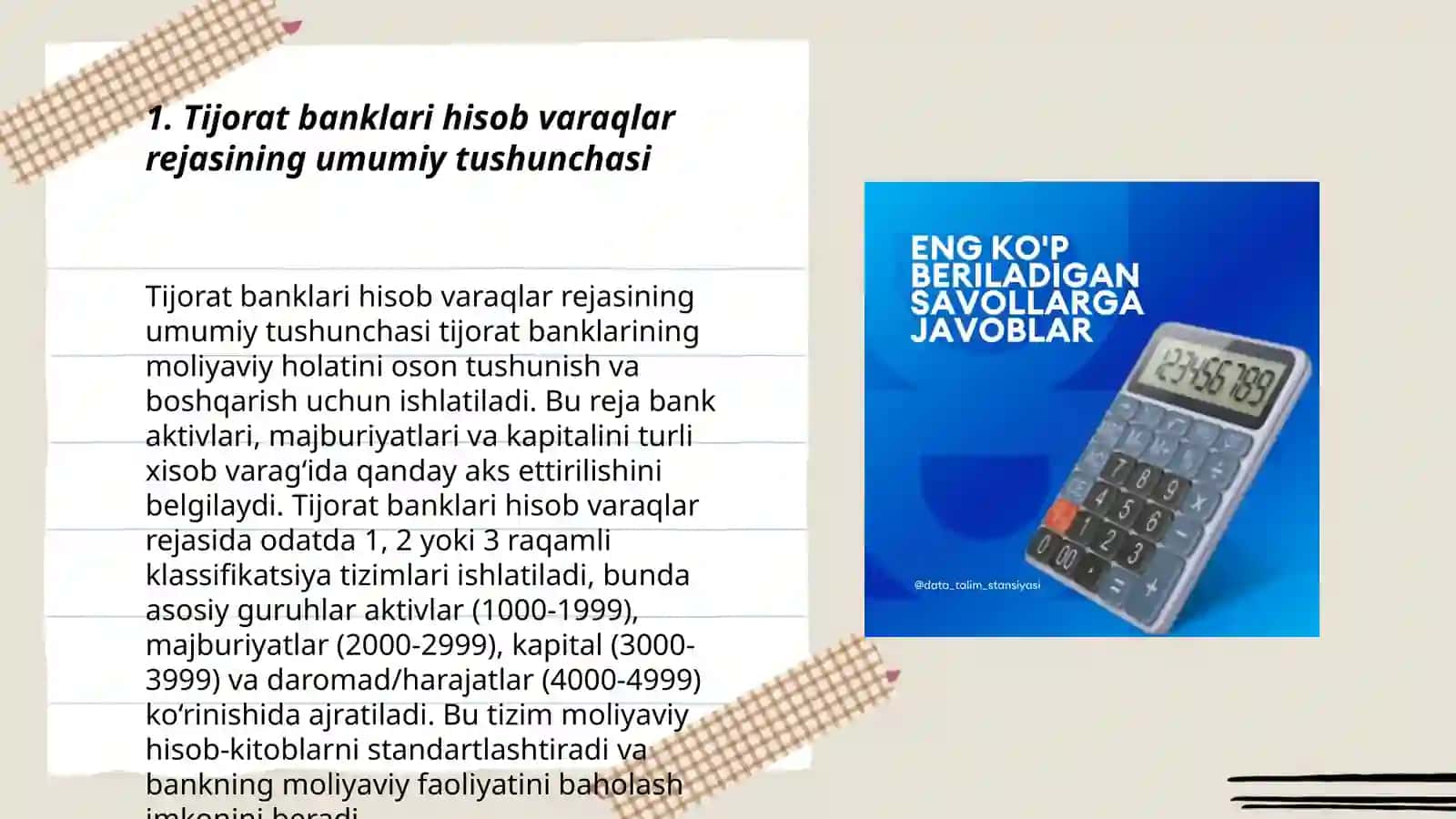 Buxgalteriya hisobining hisob varaqlar rejasi va unig asosiy bo'limlarining tavsifi 3