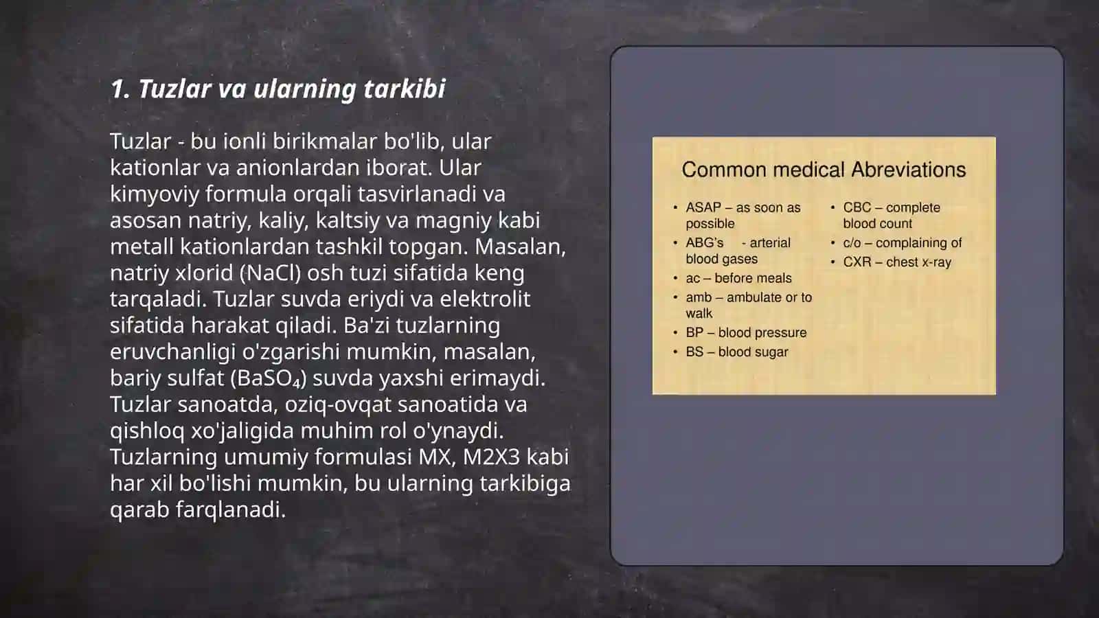 Tuzlar va ularning tarkibi 3