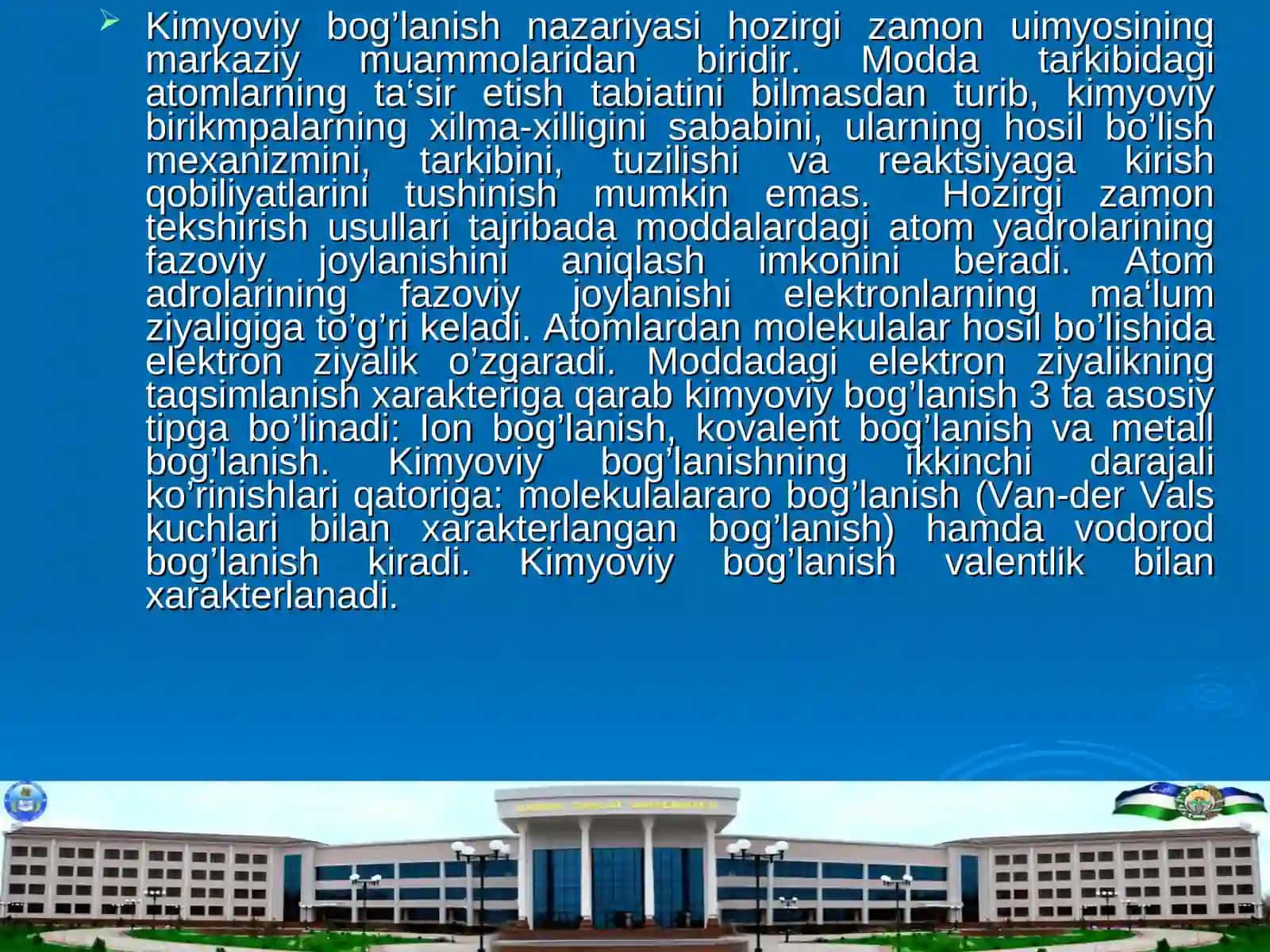 Kimyoviy elementlarning valentligi 3