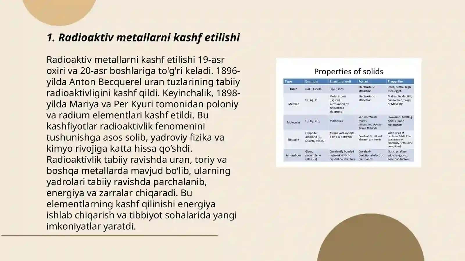Radioaktiv metallar va ularning xossalari 3