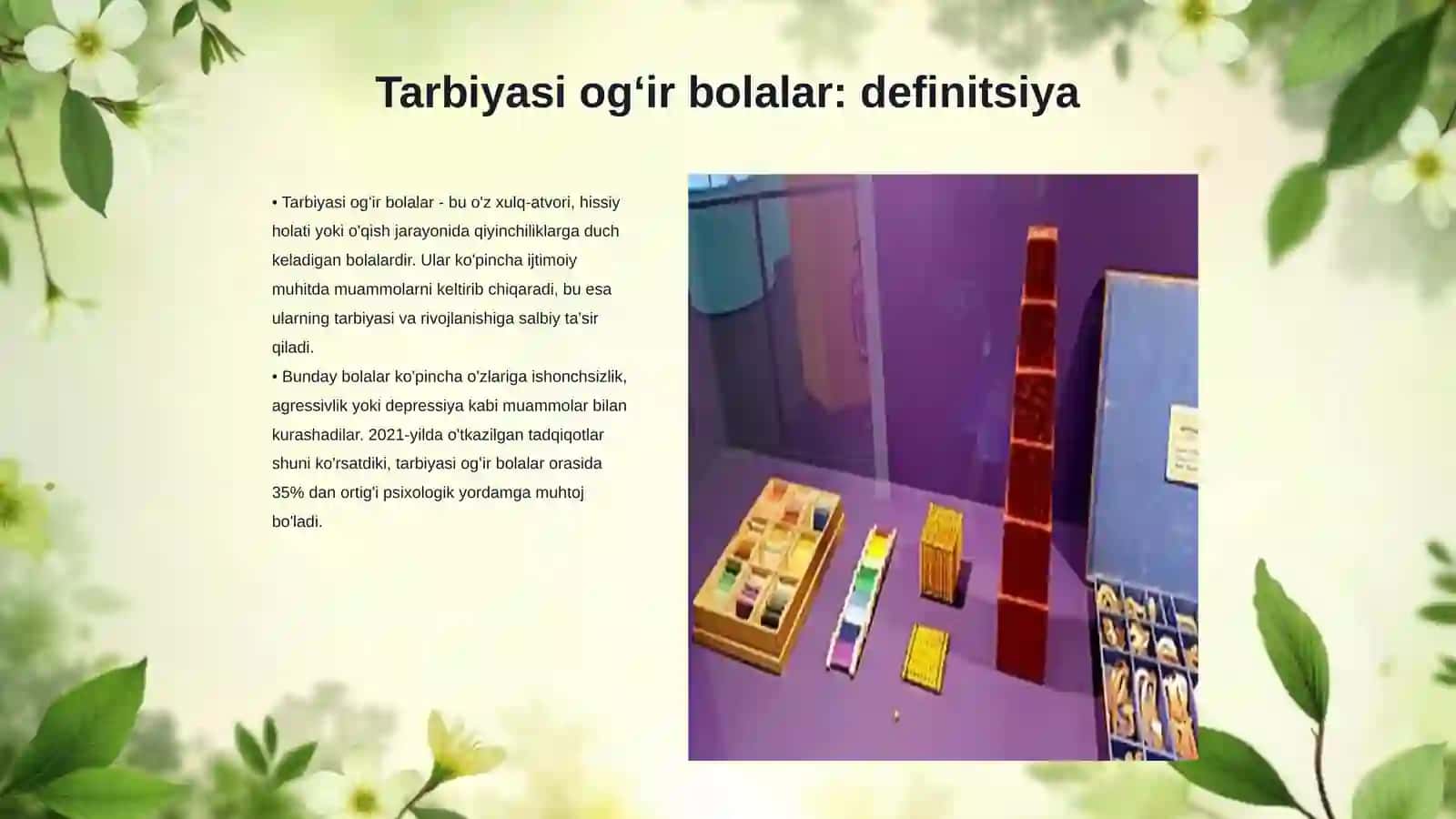 Tarbiyasi ogʻir bolalar bilan ishlash metodikasi 3
