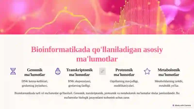 Bioinformatika Fanining Ta'rifi 3