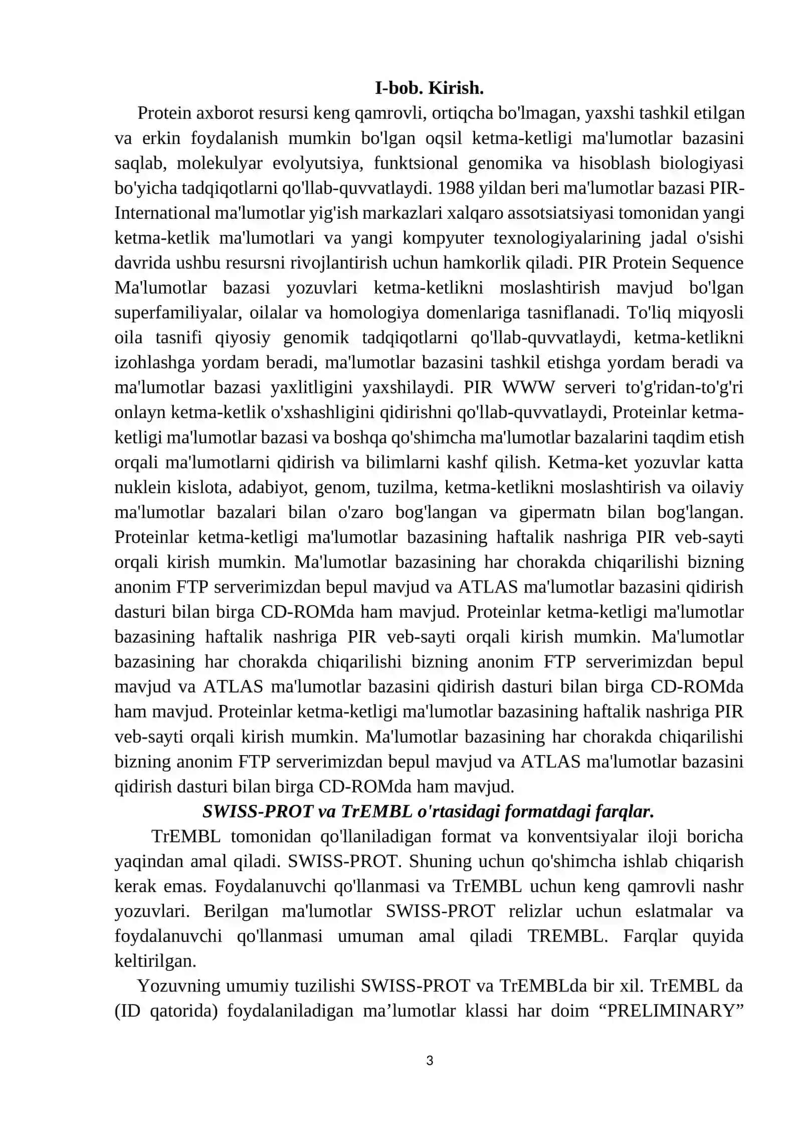PIR - oqsil ketma-ketliklari bazalari 3