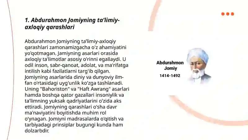 Abdurahmon Jomiyning ta’limiy-axloqiy qarashlari 3