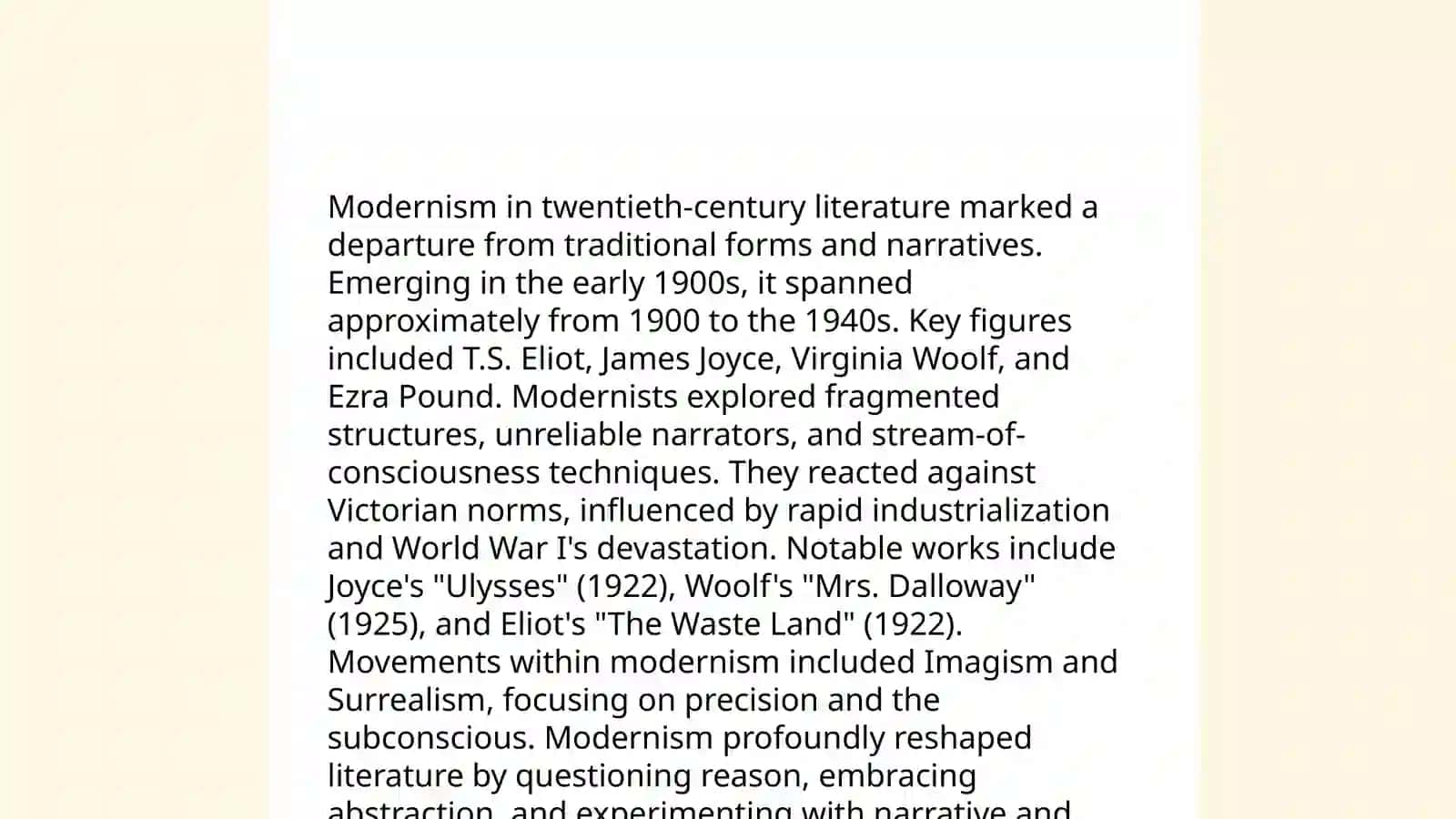 Modernism in Twentieth Century Literature 3