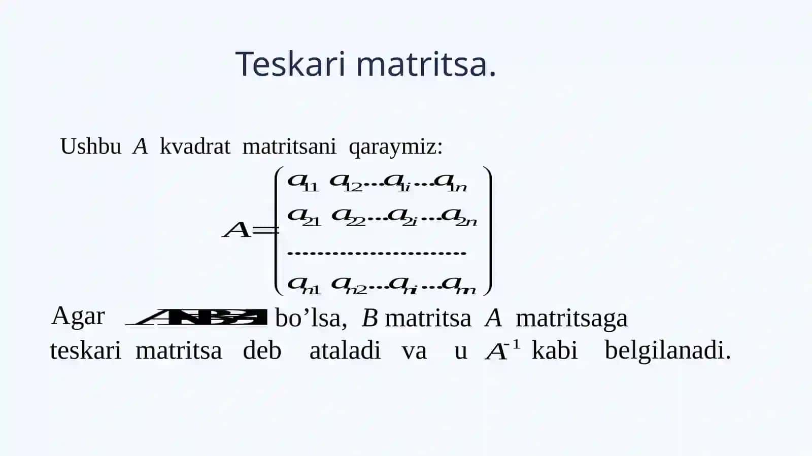 Teskari Matritsa 3