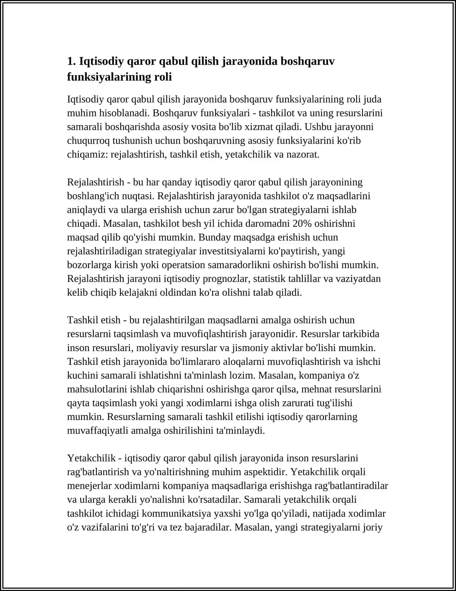 IQTISODIY QAROR QABUL QILISHDA BOSHQARUVNING ROLI 3