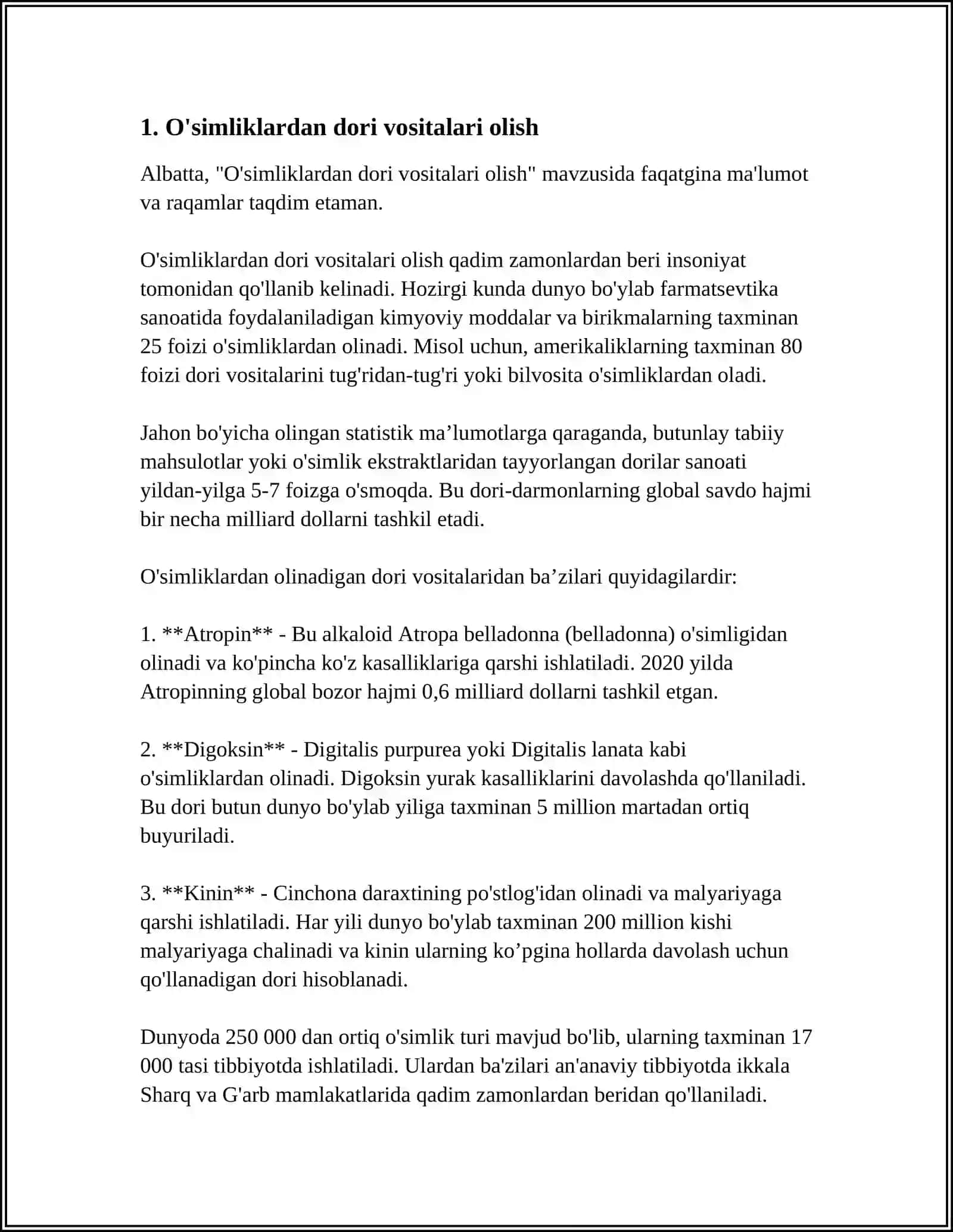 TIBBIYOT, BIOLOGIYA VA FARMATSIYANING AMALIY MASALALARNI OCHIB BERISH 3