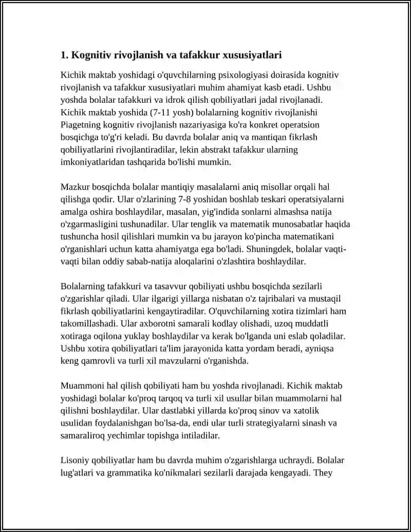 KICHIK MAKTAB YOSHIDAGI OʻQUVCHILARNING PSIXOLOGIYASI 3