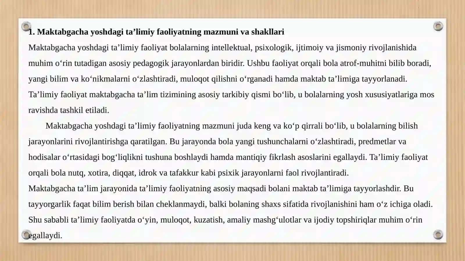 Bolalarni maktabga tayyorlashda ta'limiy faoliyatning ahamiyati 3