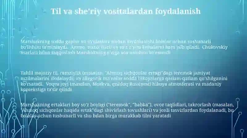Samuil Marshak sheriy ertaklari tahlili 3