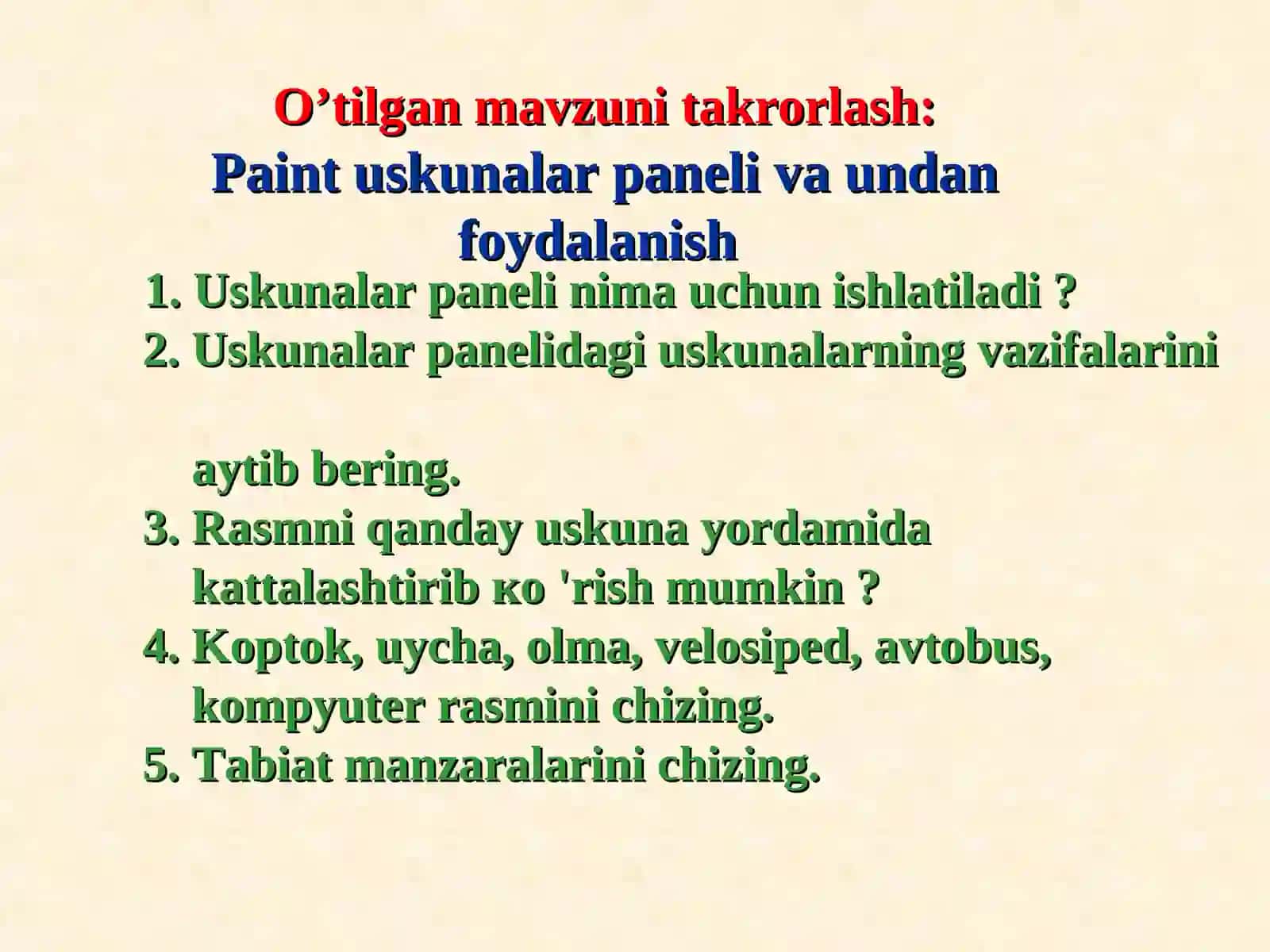 Paint dasturida amaliy vazifalar bajarish 3
