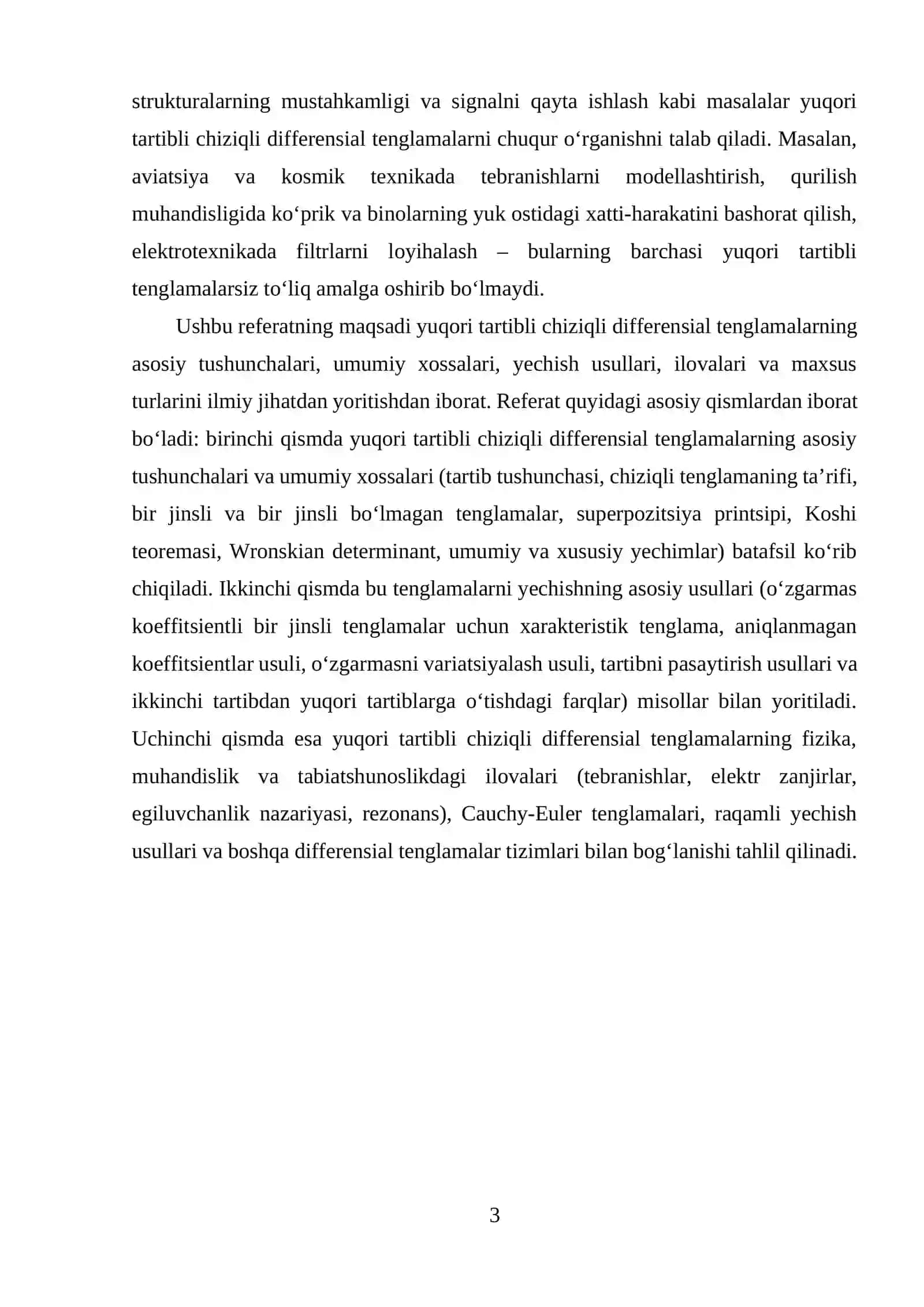 Yuqori tartibli chiziqli differensial tenglamalar 3