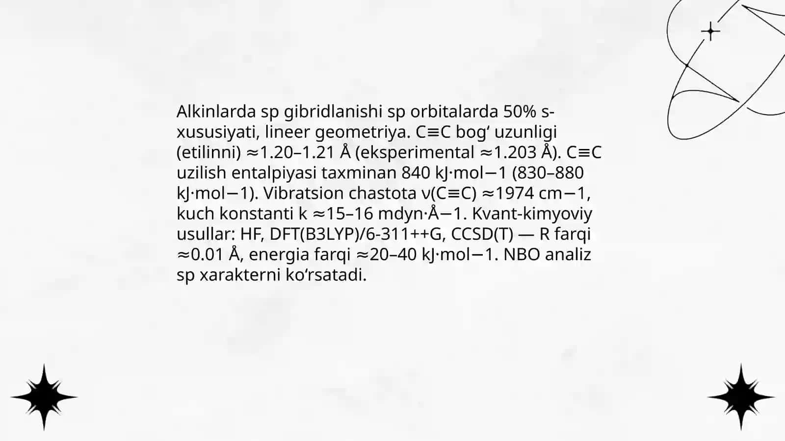 Alkinlar va alkadiyenlarning xossalari va tuzilishi 3