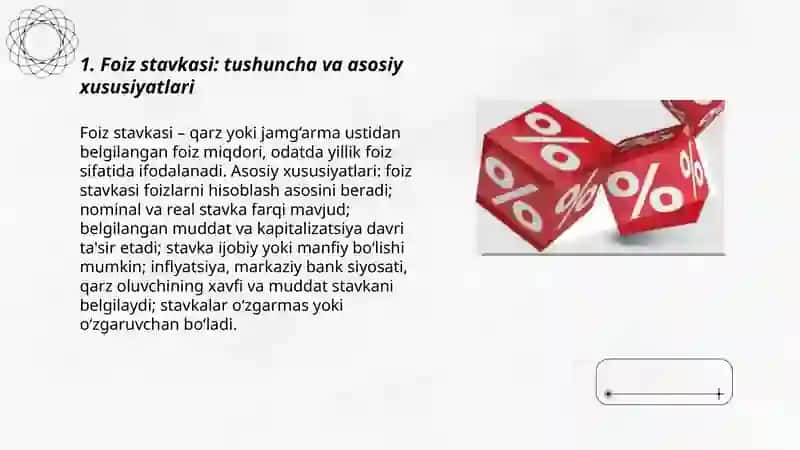 Foiz stavkalari va ularni hisoblash usullari 3