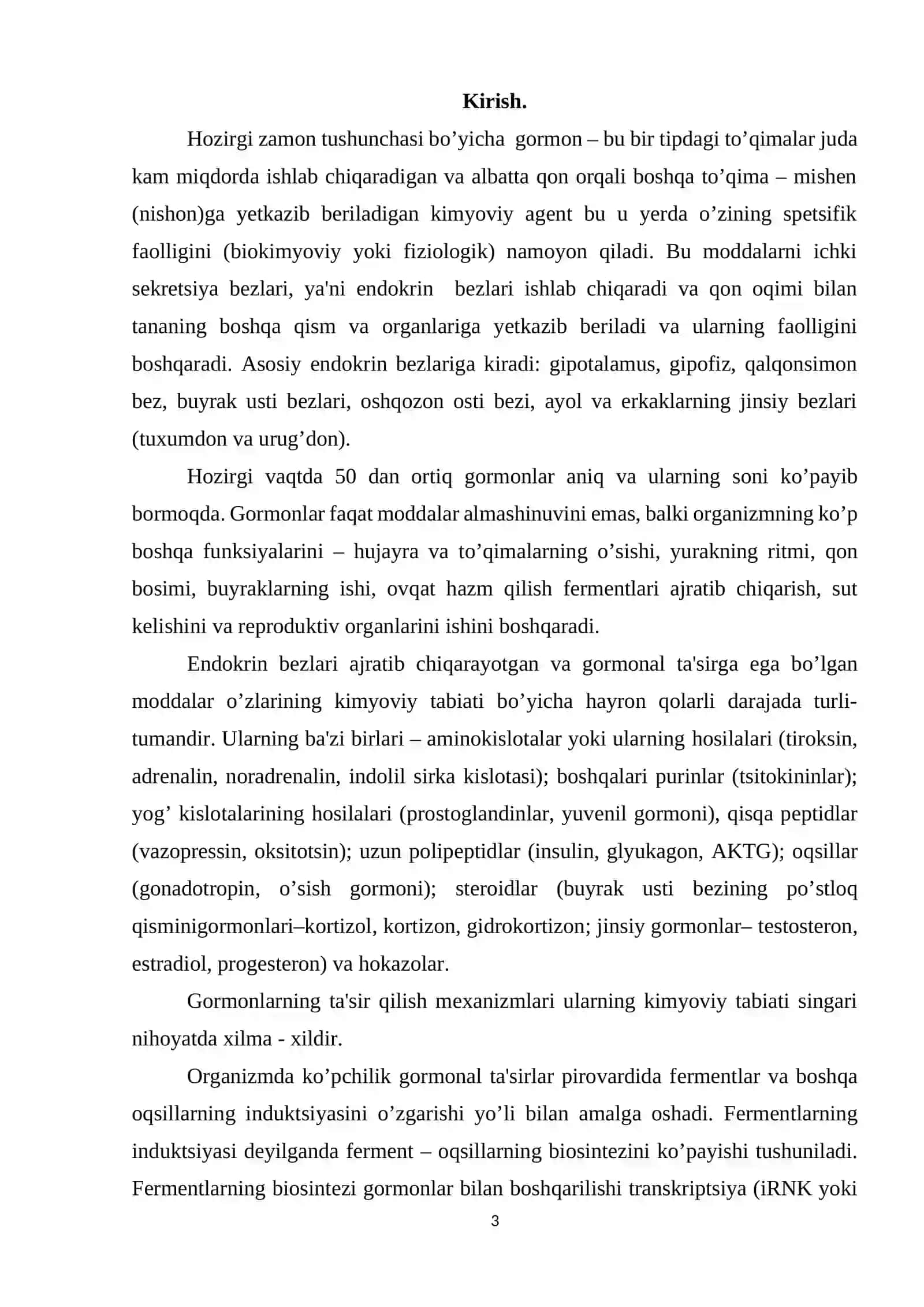 Buyrak usti bezi po`stloq qismi garmonlari 3