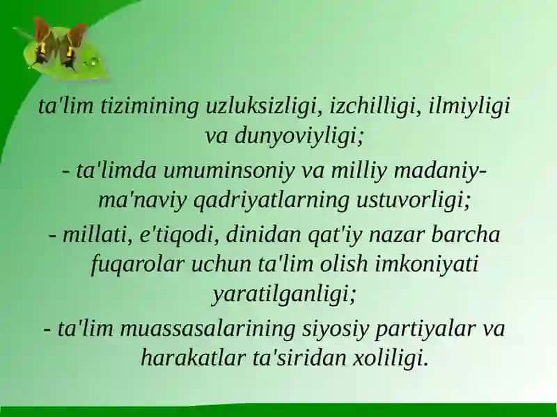 O`zbekiston Respublikasi Ta'lim Tizimi 3