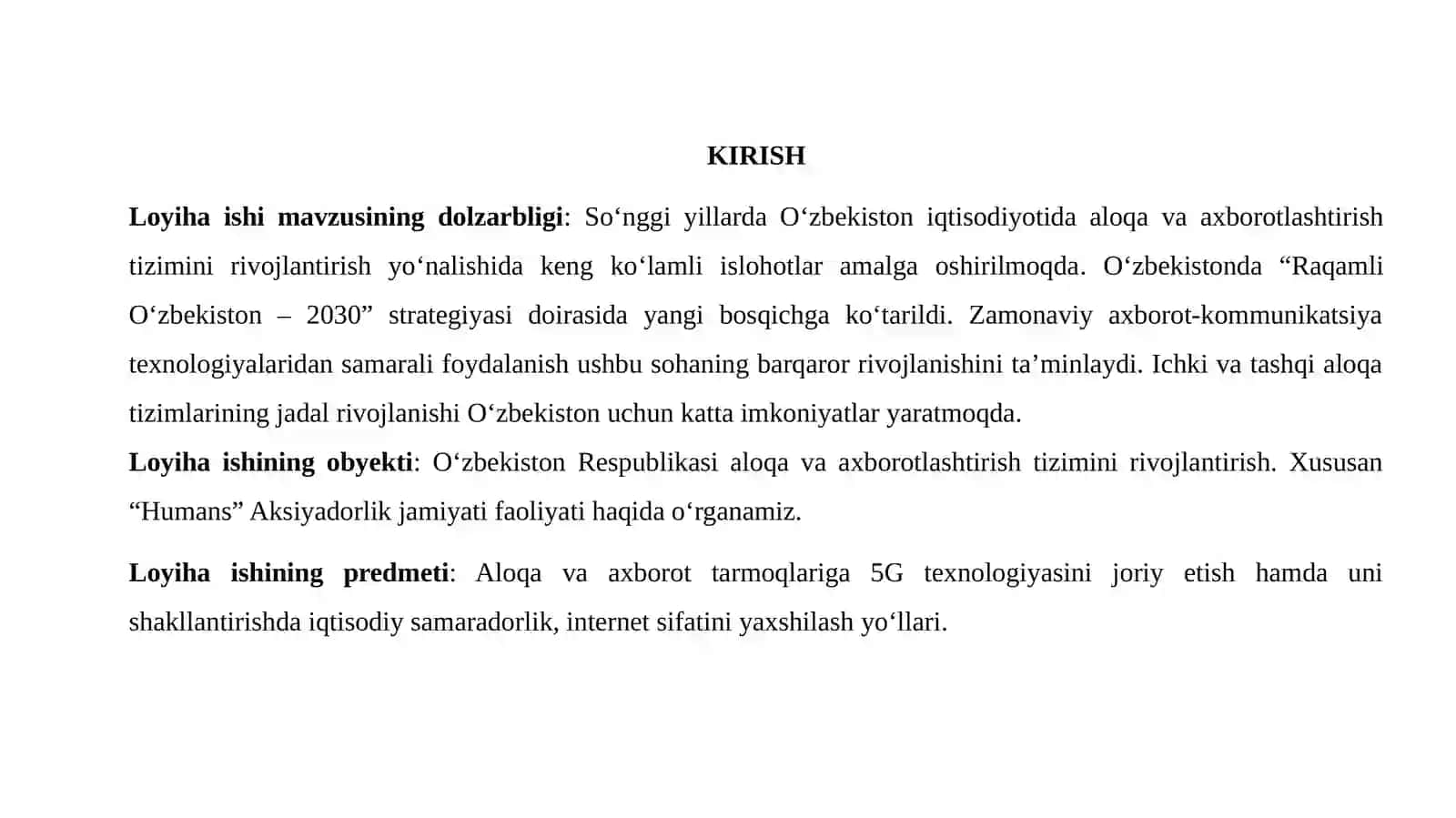 Kurs ishi_Aloqa va axborotlashtirish tizimini rivojlantirishning afzalliklari 3