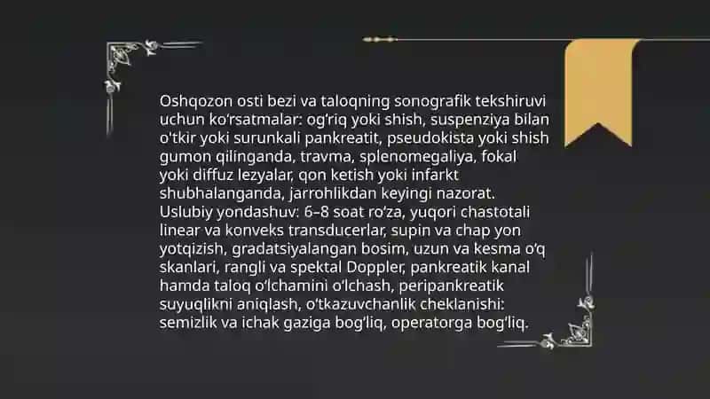 Oshqozon osti bezi va taloq kasalliklarida radiologik tekshirish usullari 3