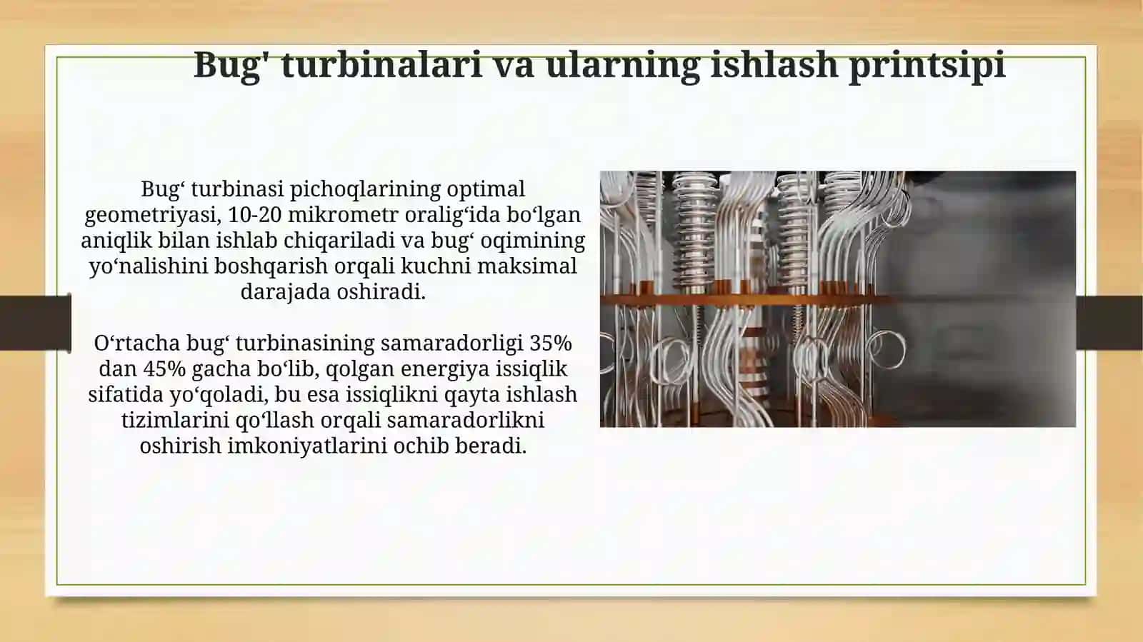 Issiqlik energiyasini mexanik energiyaga aylanishi shaft-sharoitlari 3