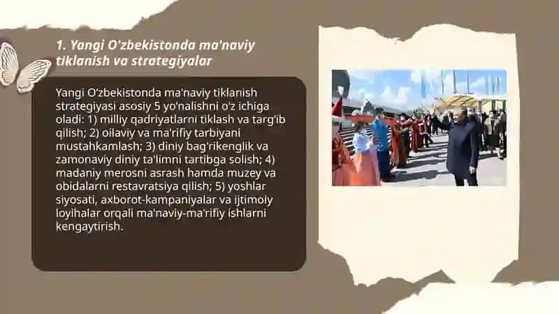 Yangi O'zbekistonda ma'naviy tiklanish va strategiyalar 3