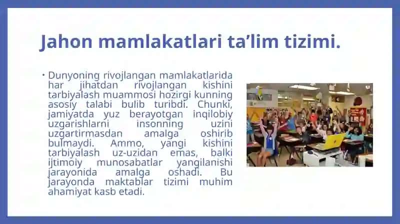 Jahon mamlakatlari ta’lim tizimi 3
