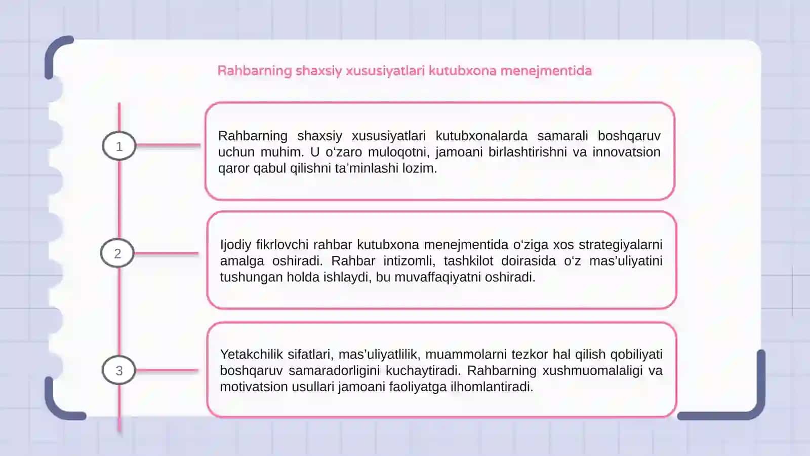 Rahbarning shaxsiy xususiyatlari kutubxona menejmentida 3
