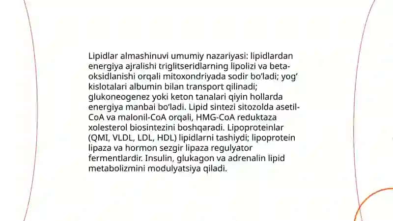 Lipidlar almashinuvi 3